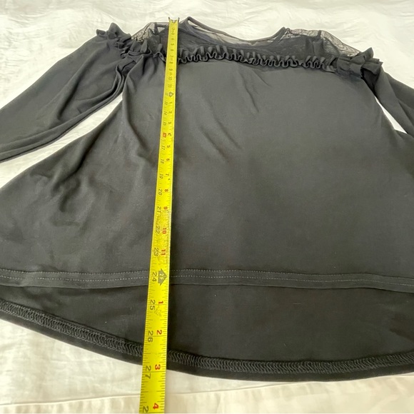 Joseph Ribkoff Black Ruffle Mesh Blouse - Picture 10 of 12